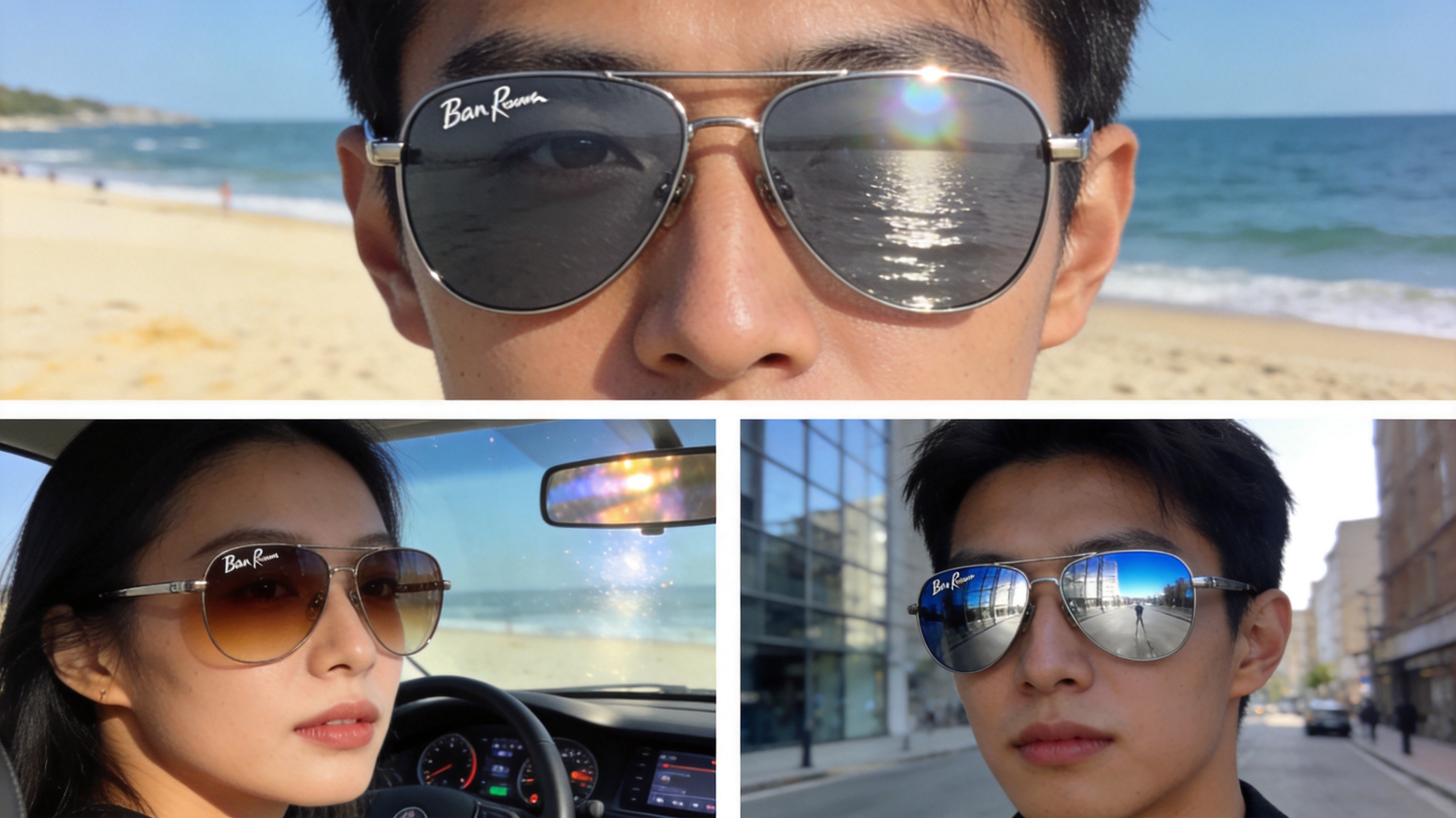 Ray-Ban雷朋太阳镜镜片色调与偏光效果观察